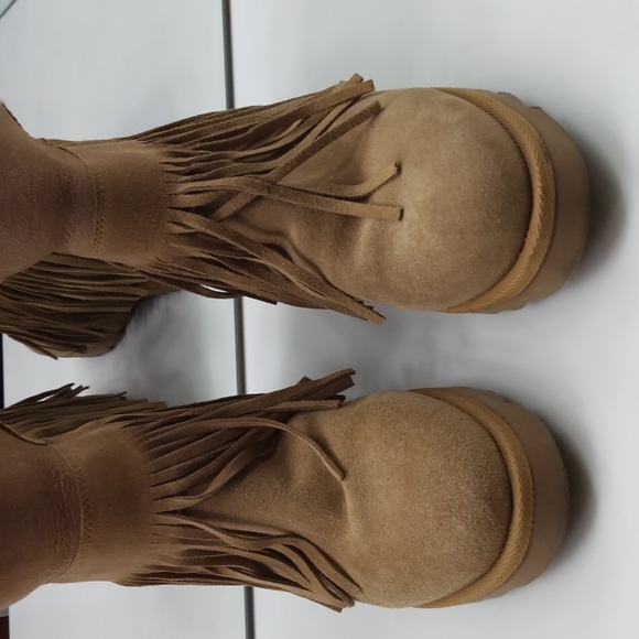 ASH BEIGE FRINGE ANKLE BOOTIES SIZE 10 - Picture 5 of 13